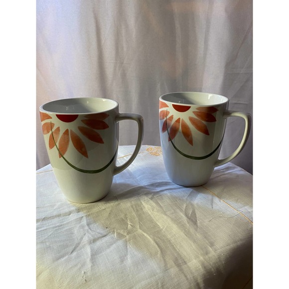 Set of Two (2) Corelle Coordinates Porcelain Square Mugs - Picture 1 of 13